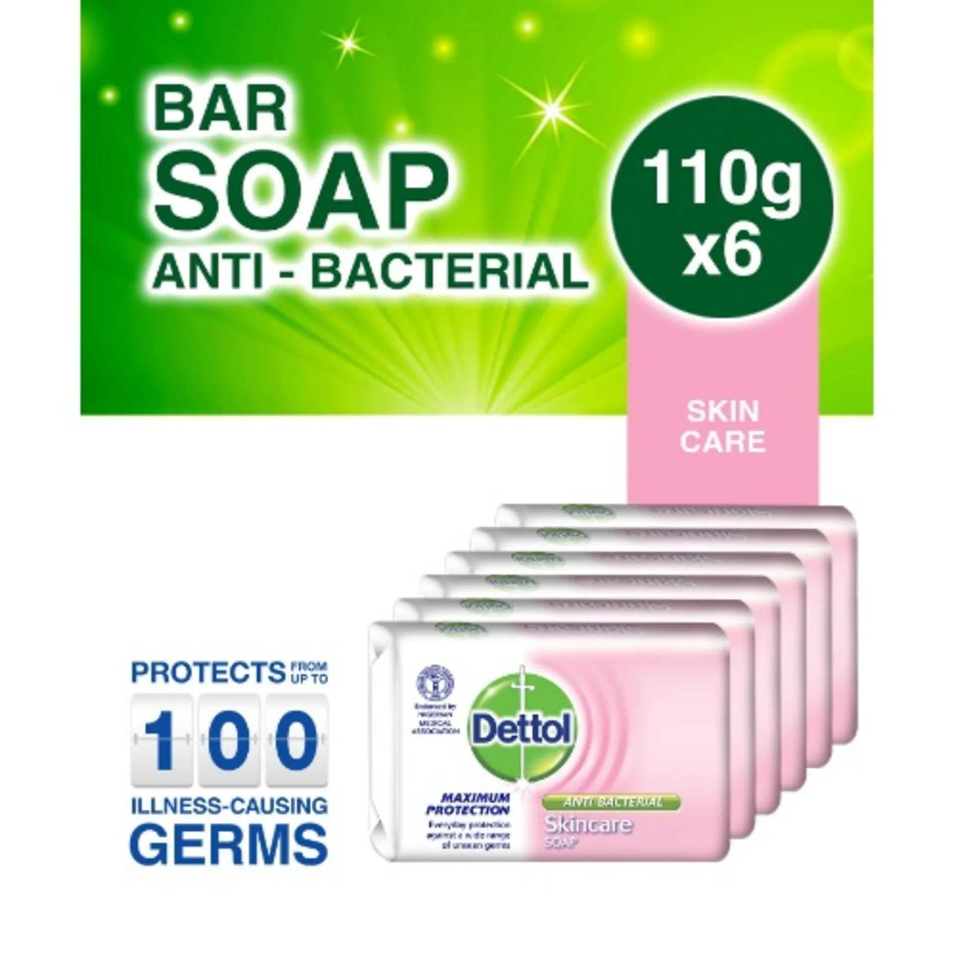 Dettol Skincare Soap - 110g - Pack Of 6